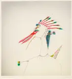 Norman Catherine, Flight into the Known, air brush and ink on card
