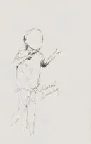 Figure Study of a Boy by Nelson Makamo, pen on paper, sold Sep 2023