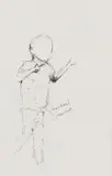 Figure Study of a Boy by Nelson Makamo, pen on paper, sold Sep 2023