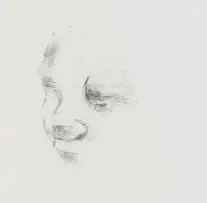 Face by Nelson Makamo, charcoal on paper, sold Sep 2023