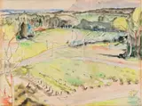 Maud Sumner, Cape Vineyards, watercolour and ink on paper