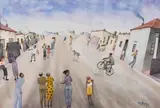 Phaswane David Mogano, Westeren (sic) T.Ship, watercolour on paper