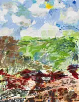 Louise Hall, Transverse Section of a Landscape, oil, watercolour and pencil on canvas
