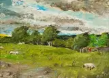 Maxwell Fry, Storm over Cotherstone, oil on canvas laid down on board