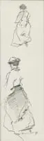 Adriaan Boshoff, Studies of Women in Long Dresses I, pencil on paper