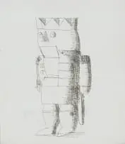 Bruce Arnott, Warrior, etching on paper