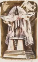 A Sketch of One of my Sculptures in Preparation by Neels Coetzee, mixed media with watercolour on paper, offered Sep 2023