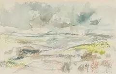Thijs Nel, Landscape, watercolour on paper