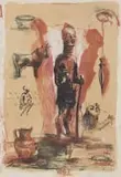 Deborah Bell, Ulysses, lithograph with chine collé on card