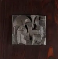 Abstract Plaque by Edoardo Villa, bronze, on a wooden panel, offered Jul 2023