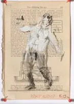 William Kentridge, Drawing for the film, Workshop Receipts, 2012, conté and charcoal drawing on found page