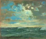 Walter Gilbert Wiles, Seascape, oil on board