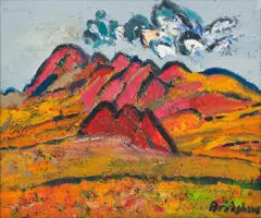 Spitzkoppe, Namibia by Brian Bradshaw, oil on canvas, sold Jul 2023