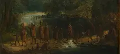 Frederick Timpson I'Ons, Figures Crossing a Drift, oil on canvas