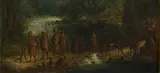 Frederick Timpson I'Ons, Figures Crossing a Drift, oil on canvas