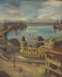 Maud Sumner, Port Elizabeth Harbour, oil on canvas