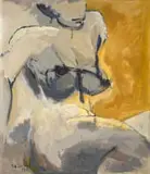 Nel Erasmus, Nude, oil on board