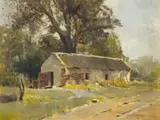 An Old Cottage by Errol Boyley, oil on canvas laid down on board, offered Jul 2023
