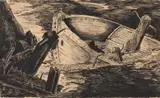 Fred Page, Boat Wreck, felt tip pen on paper laid down on board