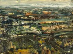 Nigel Mullins, Landscape, oil on paper laid down on foam board