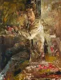Nigel Mullins, Self Portrait, oil on board