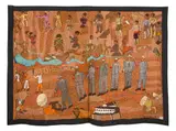 Keiskamma Art Project, Solom (sic), Linda and the Evening Birds, appliqué and embroidery on textile