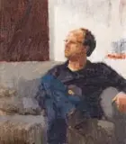 Ian Grose, leonard, tuesday, oil on unstretched linen