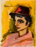 Carl Büchner, Portrait of a Young Man Wearing a Fez, oil on paper laid down on board