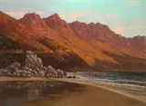 Mountainous Landscape with Sea by Tinus de Jongh, oil on canvas, offered Jul 2023