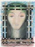 Portrait of a Woman by Bettie Cilliers-Barnard, mixed media on paper, offered Jul 2023