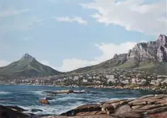 Paddy Starling, View of Camps Bay, oil on canvas
