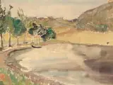 Maud Sumner, Lakeside, watercolour on paper