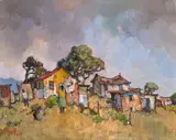 Conrad Theys, Cottages Philippi, oil on canvas