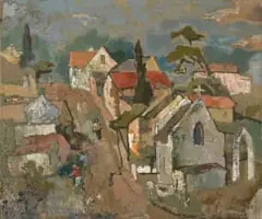 Gregoire Boonzaier, Straaitjie in die Agterdorp, oil on canvas