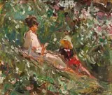 Mother and Child by Adriaan Boshoff, oil on board, sold Jul 2023