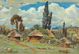 Erich Mayer, Mountain Home, Witsieshoek, O.F.S, oil on canvas laid down board