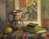 Gregoire Boonzaier, Still Life with Lemon, Jug and Books