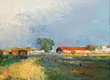 Barn by Errol Boyley, oil on canvas, offered Jul 2023
