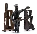 David Brown, Soldier at the Outpost 2, bronze with a black and dark brown patina