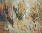 Alice Goldin, Trees, oil on canvas board
