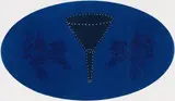 Jeremy Wafer, Blue Oval with Funnel Form and Flowers