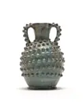 Elizabeth Mbatha, Double Handled Vase, glazed stoneware with raised decoration on body and handles