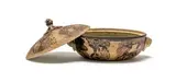 Lindunusa Mabaso, Lidded Dish with Decorative Handle, stoneware with black oxide decoration