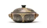 Rorke's Drift, Small Casserole Dish and Cover, stoneware with black oxide decoration