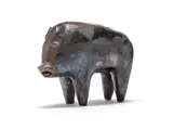 Piglet by Elizabeth and Martha Msiya, incised, fired and burnished earthenware, sold Aug 2023