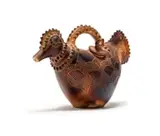Elizabeth Mbatha, Bird Shaped Jug, glazed stoneware with incised and relief decoration