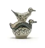 Elizabeth Mbatha, Ceramic Birds I, glazed stoneware with incised decoration