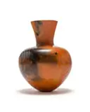 Clive Sithole, Vase, incised, burnished and smoke fired terracotta