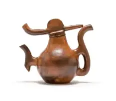 Teapot by Molelekoa Simon Masilo, burnished terracotta, sold Aug 2023