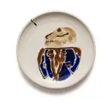 Robert Hodgins, Skullpiece No.5, porcelain decorated with underglaze